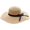 Hüte mit breiter Krempe Dame Raffia Sun Frauen Cap Mädchen Sommer Strand Hut Blume weibliche Stickerei Outdoor faltbar B-7986Wide