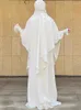 Ethnic Clothing Khimar Set 2 Piece Abaya Islam Prayer Dress Woman Smocked Cuffs Extra Long Hijab Dubai Turkish Islamic Muslim