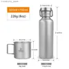 Water Bottle Tomshoo 600 ml 750 ml bouteille d'eau en titane avec tasse en titane 300 ml fournitures de Camping en plein air tourisme sport bouteille d'eau boisson Bott Q231122