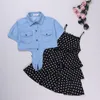 Clothing Sets Casual Summer Young Children Clothing Sets Baby Girls DressCoat 2Pcs Outfit For Kids Clothes Girls Suit 4-6-8-10-12 Years 230422