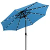 SunRay 9 FT 32 LED Patio Solar Umbrella w Push Button Tilt and Crank Outdoor Umbrella