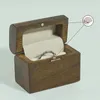 Bolsas de jóias vintage caixa de madeira de nogueira caixa de armazenamento de casamento organizador orelhas portátil para aniversário de noivado