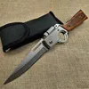 Camping Hunting Knives AK47 Military Tactical Folding Blade Combat Knife Camping Hunting Survival Knives Wood Handle Outdoor Pocket Knife LED LightHKD230626