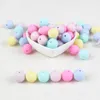 Baby Teethers Toys Joepeada 300st/Lots 12mm Round Silicone Tinging Pärlor Matkvalitet Silikon gnagare för DIY Baby Tinging Necklace Baby Teether 230422