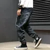 Jeans da uomo Uomo Retro Blu Stampato Designer Tasca grande Pantaloni cargo casual Hombre Jogging Hip Hop Sciolti strappati