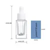 Clear Square Glass Droper Bottle Essential Oil Parfume Bottle 15 ml med vit/svart/guld/silvermössa JBNBN