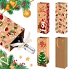 Hediye sargısı 8pcs kraft kağıt torbalar tezahürat neşeli Noel partisi kırmızı şarap paketleme viski bira şampanya ev dekoratif dikdörtgen hediyeler kutusu 231121