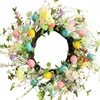 Fleurs décoratives 45 cm printemps guirlande de Pâques rustique Pastel oeuf rotin avec mixte pour la décoration de la porte d'entrée