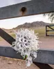 Flores de casamento PEORQUÍDEA Roxo Branco Cachoeira Buquê Noiva Segurando Calla Lillies Lírio Do Vale Cascata Nupcial