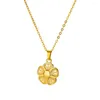 Pendant Necklaces Cute Embossed Flowers Gold Color Necklace For Women Stainless Steel Neckalce Choker Everyday Trend Jewelry Gift