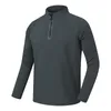 Camisas de T Men Half Zip Sports Sport de manga comprida Camisa de outono masculino/suéter de inverno atirando na pele quente