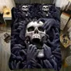 Fanaijia 3D Flower Bedding Zestaw rozmiaru rozmiaru Sugar Skull Cover z poduszką podwójną pełną sypialnią Zestaw 210615241Q