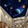 3d plafond muurschilderingen behang foto Blauwe planeet ruimte schilderij decor po 3d muurschilderingen behang voor woonkamer muren 3 d1272P