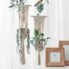 Macrame Wall Hanging Planter Hangers Air Plant Holder Holder شرفة دخن الجدار زارع وعاء منسوجة سلة بوهيمية Makrama 210233Q