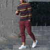 Herrspårsperioder med män överdimensionerade randiga joggingdräkt 3d långärmad tröja thirt thirt byxor outfit casual casual