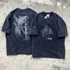 T-shirts pour hommes Saint Michael Cho "abstract Little Angel" High Street Distressed Wash Vintage Short Sleevefvq6