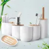 Andere Hausgarten Badezimmerzubehör-Set Seifenspender Flaschenteller Badezimmer Zahnbürstenhalter Tassenset Shampoohalter Toilettenbürste Mülleimer