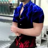 Мужские повседневные рубашки на пуговицах 3D Flame Shirt Мужская блузка в стиле барокко Вечеринка с длинным рукавом Винтажное платье Топы Негабаритная футболка для мужской одежды 231121