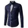 Camicie casual da uomo Camicia da uomo Abito camicetta Business Button Down Colletto Quotidiano Manica lunga Ufficio Poliestere Regular