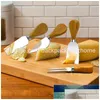 Outils à Fromage 4 Couteaux Ensemble Couverts En Acier Inoxydable Trancheuse Cutter Manche En Bois Mini Couteau Beurre Spata Fourchette Drop Delivery Maison Jardin K Otkpc