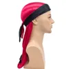 Two-Color Satin Long-Tailed Headband Cap Elastic Hair Protection Pirate Caps South Africa Turban Hat Hijab Bonnet