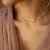 Naszyjniki wiszące Niestandardowe Naszyjnik dla kobiet każda czcionka z łańcuchem pudełkowym Złotą naszyjnik z przyjacielem Perfect Birthday Gift Choker 231121