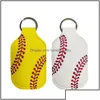 Bomboniera Bomboniera Neoprene Er Baseball Softball Portachiavi Titolari di burro di cacao per disinfettante per le mani Bottiglia di gel Supporto manica Chiave Chai Dh3Ie