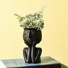 Nordric Style Human Think Face Ceramic Home Plants Flower Storage Pot Vase Planter Tabletop Decoration Y0314249R