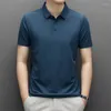 Męskie koszule T Letnie krótkie rękawie szwu mężczyzn Solid Kolor T-shirt Wysokiej jakości biznesowy Polot Shirt