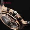 AP Swiss Luxury Watch Epic Royal Oak Offshore Series 25940 uppgraderad med 18K Rose Gold Diamonds och 42mm Model har en ring singelklocka