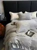 Bedding sets Winter Thickened Velvet Bedding Set European Golden Floral Jacquard Grey Duvet Covers Double Sided Coral Warm Quilt Cover Sheet 231122