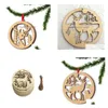 Decorazioni natalizie Puntelli Ornamento Albero appeso Decorazioni Articoli Alce Legno Renna Festival domestico Abiti da festa Consegna di goccia Ga Dhbfu