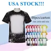 Chemises blanchies par sublimation Chemise de blanchiment vierge par transfert de chaleur T-shirts 100% polyester blanchis XL XXL XXXL XXXXL taille mixte FS9535