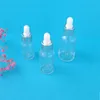 Clear Glass Essential Oil Perfume Bottles Liquid Reagent Pipette Dropper Bottle with Silver Cap white tip top 5-100ml Ujivq