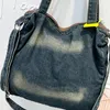 Shoulder Bags Denim Cloth For Womens Luxury Designer Handbag And Purse In Vintage Distressed Large Capacity Messenger