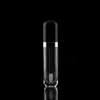 8ml空のリップグロスチューブコンテナ透明なミニ補充可能なリップクリームボトルリップサンプル用のリップブラシの黒い蓋旅行