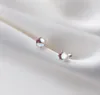 Pierre précieuse minimaliste 925 clous en argent Sterling pierre de lune élégante petite boucle d'oreille cabochon boucles d'oreilles argent