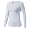 T-shirt à manches longues pour femme - Coupe ajustée - Sport - Fitness - Yoga - Absorption de l'humidité - Évacuation de la transpiration - Chemise à manches longues