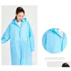 Raincoats Eva Plástico Um Pedaço Fosco Feixe Boca Bolso Raincoat Reutilizável Engrossar Slicker Mticolor Viagem Rainwear Outdoor Cam Hikin Dhxps