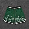 Designer Vêtements Rhude 2022ss Classique Imprimé Mesh Shorts De Sport Couples Joggers Sportswear Plage fitness en plein air À vendre