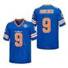 Voetbalfilm The Waterboy Adam Sandler Jerseys 9 Bobby Boucher Mud Dogs Bourbon Bowl Men All Stitched Team Orange Blue Awit White Breathable University Pullover
