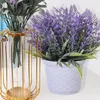 Dekorative Blumen, 4 Stück, künstliche Pflanzen, Sommerdekorationen für den Außenbereich, künstliche Töpfe, Desktop-Verzierungen, Lavendel, künstliche Bonsai-Mittelstücke