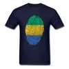 Men's T Shirts Swagger Gabon Flag Fingerprint Shirt Men Tall Slim Fit Short Sleeve Custom Gift Boys Extra Large Clothing