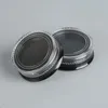 New 3G Round Black Cosmetic Jars with Clear Screw Cap Lids for Powdered Eyeshadow Mineralized Makeup Cosmetic Samples BPA Free Gkdan