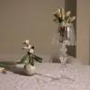 Rétro lampe de Table forme rayure verre bougeoir romantique décoration de la maison ornements Ins Style café personnalité chandelier 210722245J