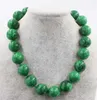 Pendentifs de grande taille en pierre de Jade verte, perles rondes de 20mm, collier naturel, vente en gros, 18 pouces, cadeau FPPJ