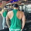Men's Tank Tops OLYMPIA Mens Racerback Top Sleeveless Shirt for Men Workout Fitness Gym Tee 230422