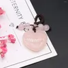 Keychains Natural Stone Keychians Heart Shape Rose Quartzs Tiger Eye For Making DIY Jewerly Necklace Aaccessories 25x32mm