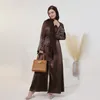 Etnische kleding Shimmer Abaya Dubai Luxe drukknoop voorkant Handgenaaide kralen Mouwen Gordel Gewaad Islamitische kimono Moslimvrouwen Feest (Nee