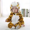 Piżama dziecięca rompers zimowy kostium Flanela dla dziewczynki maluch dziecięcy ubrania dzieci ogólne zwierzęta panda tygrys lion jednorożca ropa bebe 231122